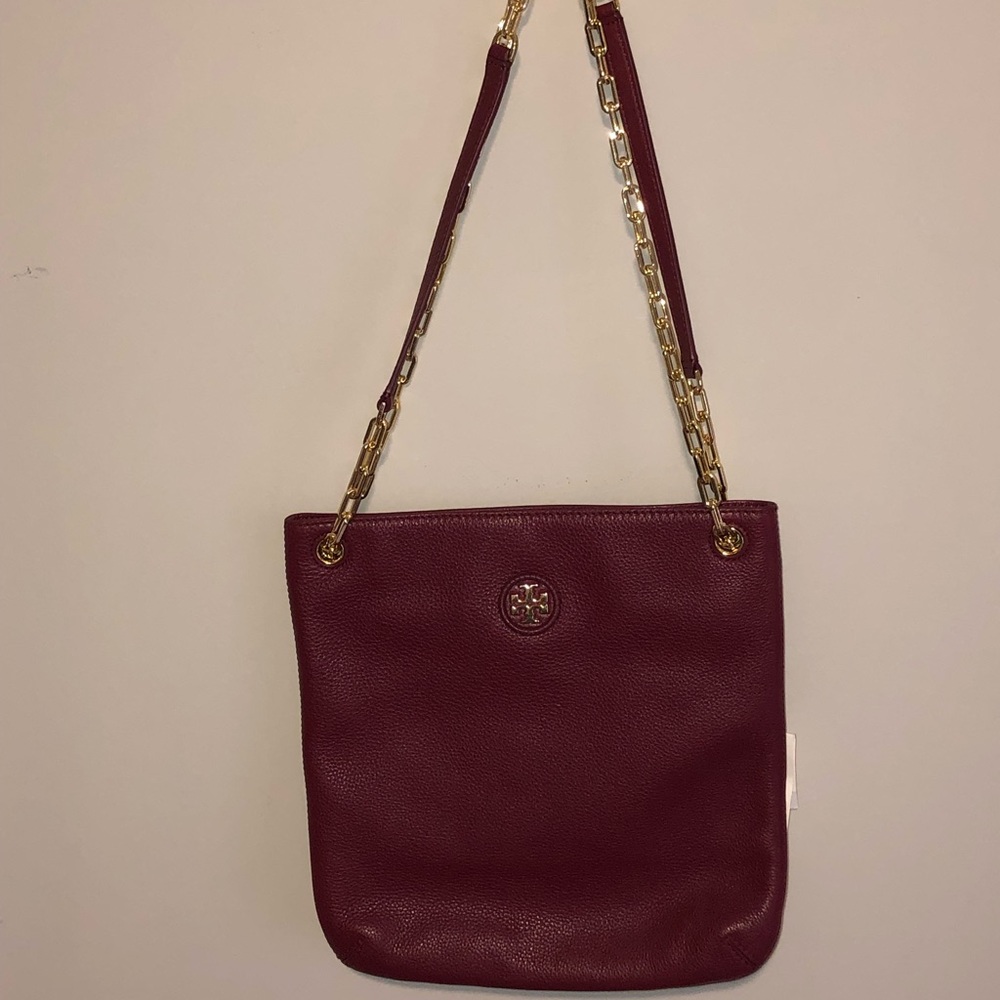 Burgundy Tory Burch purse